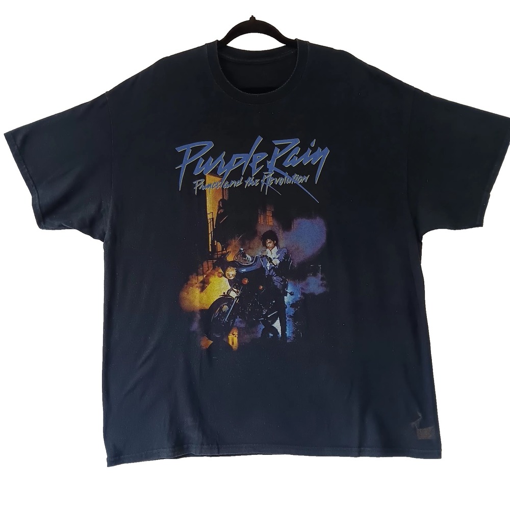 Prince and the Revolution Tee 2XL‎ Purple Rain Men's Black Graphic Shirt